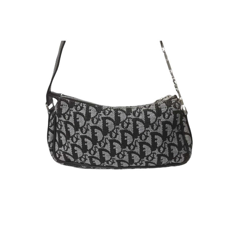 Christian Dior Trotter One Shoulder Hobo Handbag Gray Canvas - Picture 3 of 10